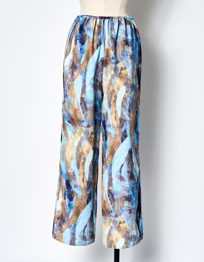 Wing Print Trousers / blue | BOTTOMS,PANTS | RUMCHE OFFICIAL
