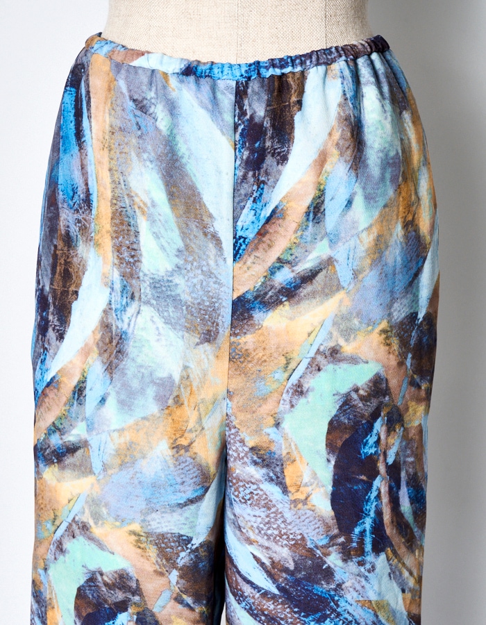 Wing Print Trousers / blue | BOTTOMS,PANTS | RUMCHE OFFICIAL