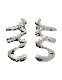 M Letter Earrings / silver