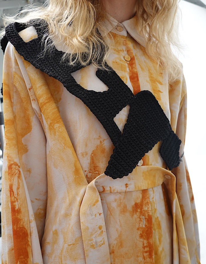 Earth Print Shirt Dress / beige