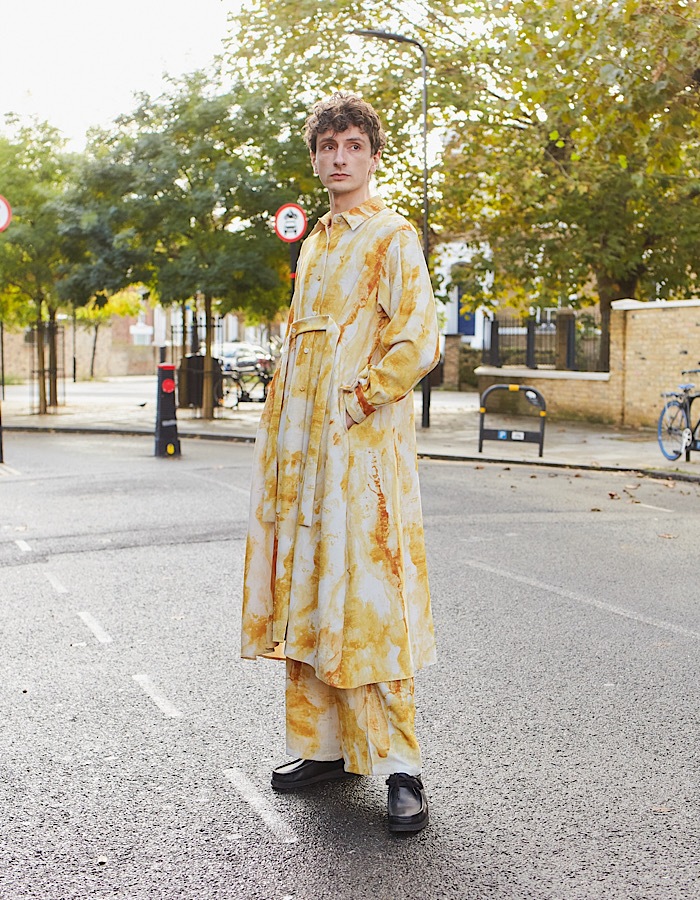 Earth Print Shirt Dress / beige