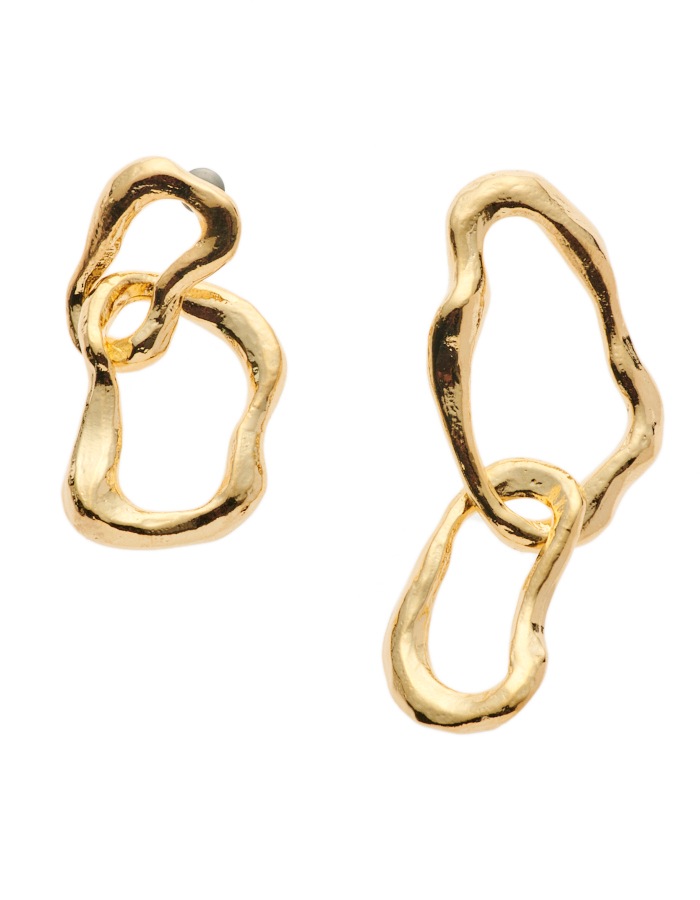 Bumpy Pierced Earrings / gold