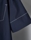Stitch Gathered Typewriter Dress / navy