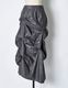 Bundled Tuck Skirt / gray