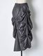 Bundled Tuck Skirt / gray