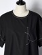 Stitch Gathered Typewriter Dress / black