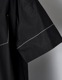 Stitch Gathered Typewriter Dress / black