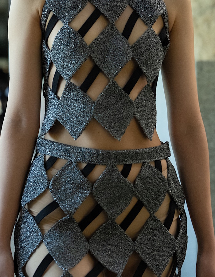Lame Bond Yarn Skirt / silver
