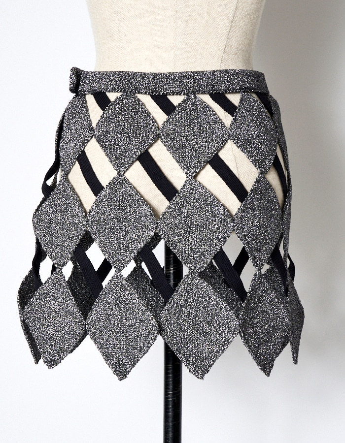 Lame Bond Yarn Skirt / silver