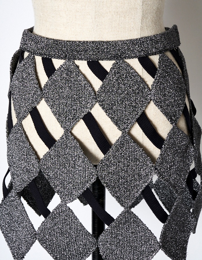 Lame Bond Yarn Skirt / silver