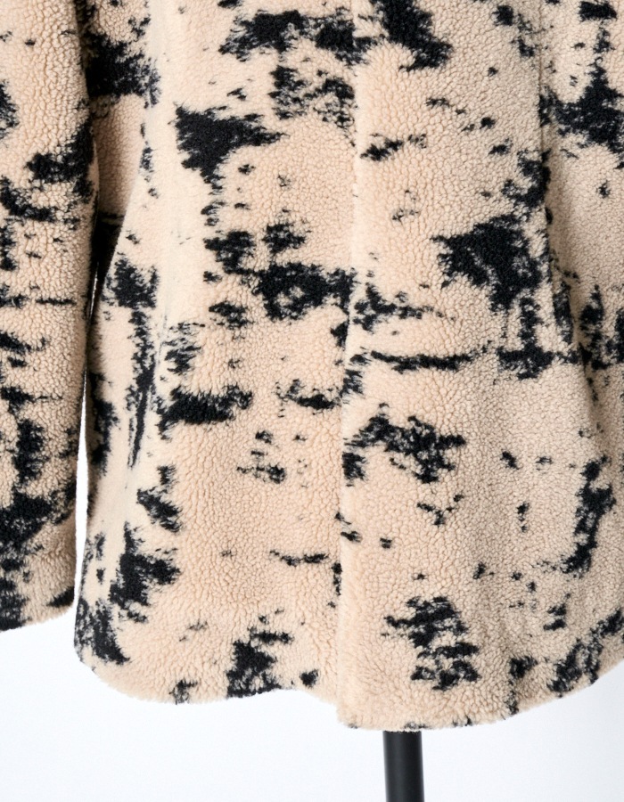 Abstract Paint Boa Jacket / beige