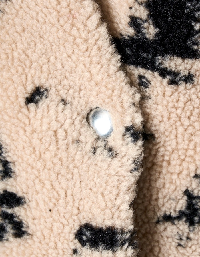 Abstract Paint Boa Jacket / beige