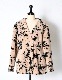 Abstract Paint Boa Jacket / beige
