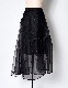 Dot Embroidery Sheer Skirt / black