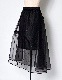 Dot Embroidery Sheer Skirt / black