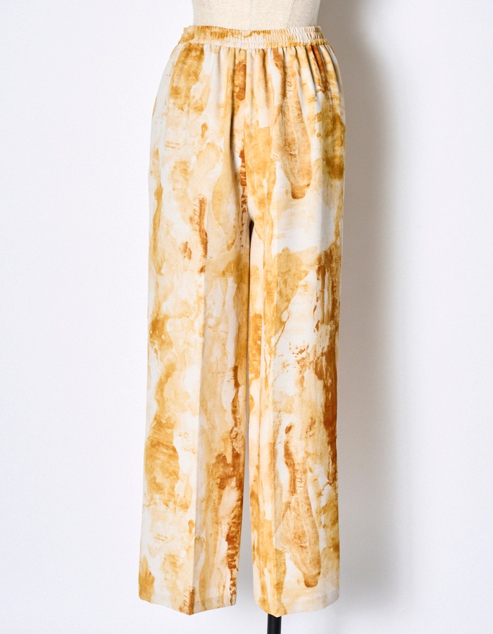 Earth Print Trousers / beige