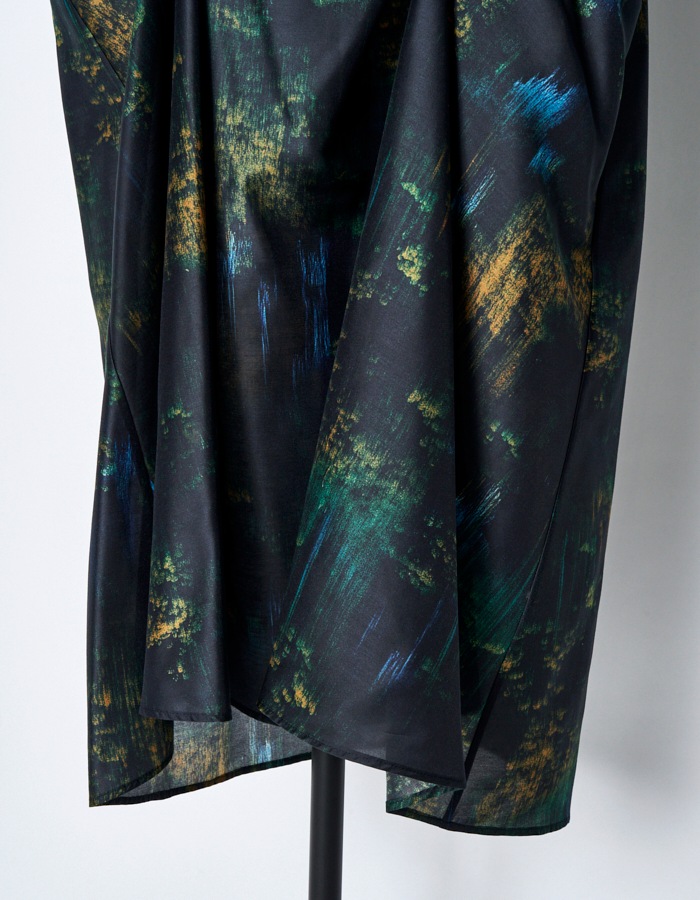 Corn Graphic Skirt / navy