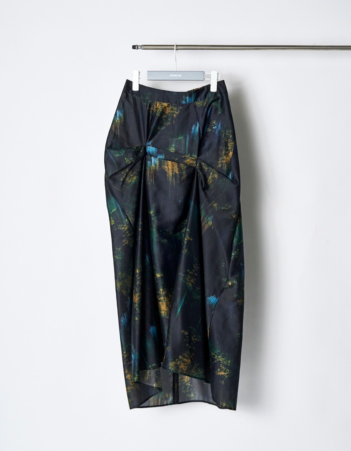 Corn Graphic Skirt / navy