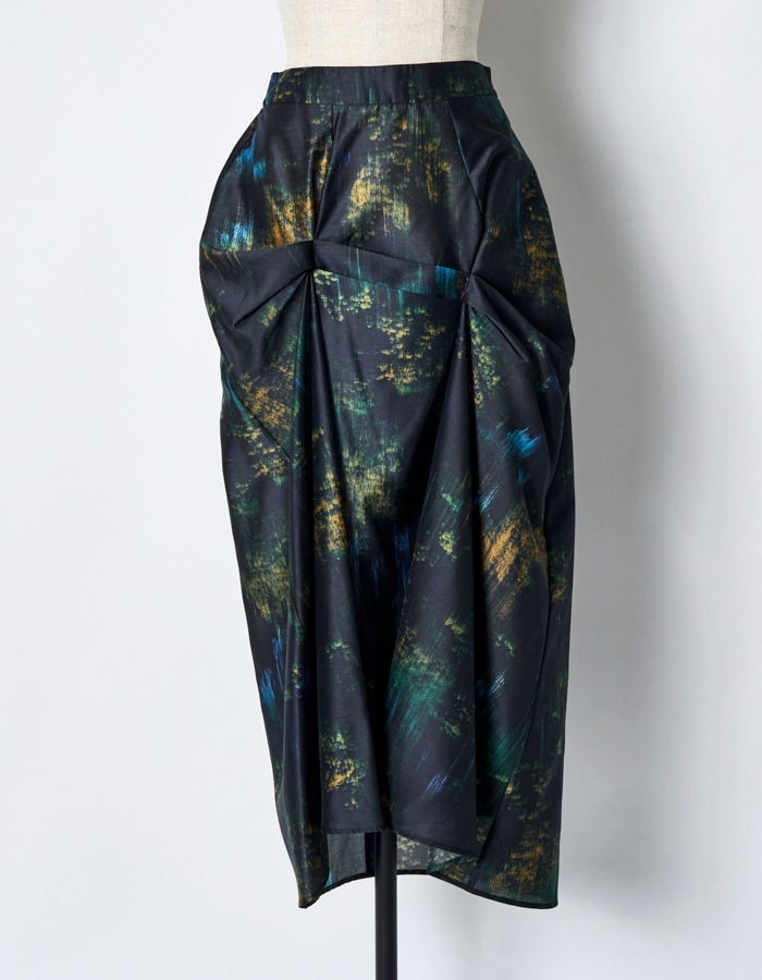 Corn Graphic Skirt / navy