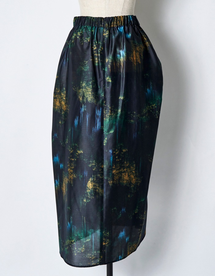 Corn Graphic Skirt / navy