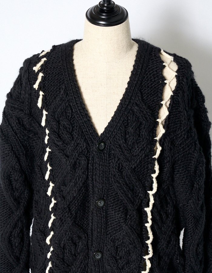 鬼レア Roen DRAPE NORDIC CARDIGAN ブラック 鬼レア Roen DRAPE