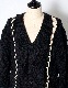 Deformation Cable Knit Cardigan / black