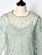 Dot Embroidery Sheer Tops / light gray