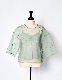 Dot Embroidery Sheer Tops / light gray