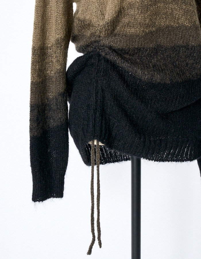 Gradation Shirring Knit / khaki