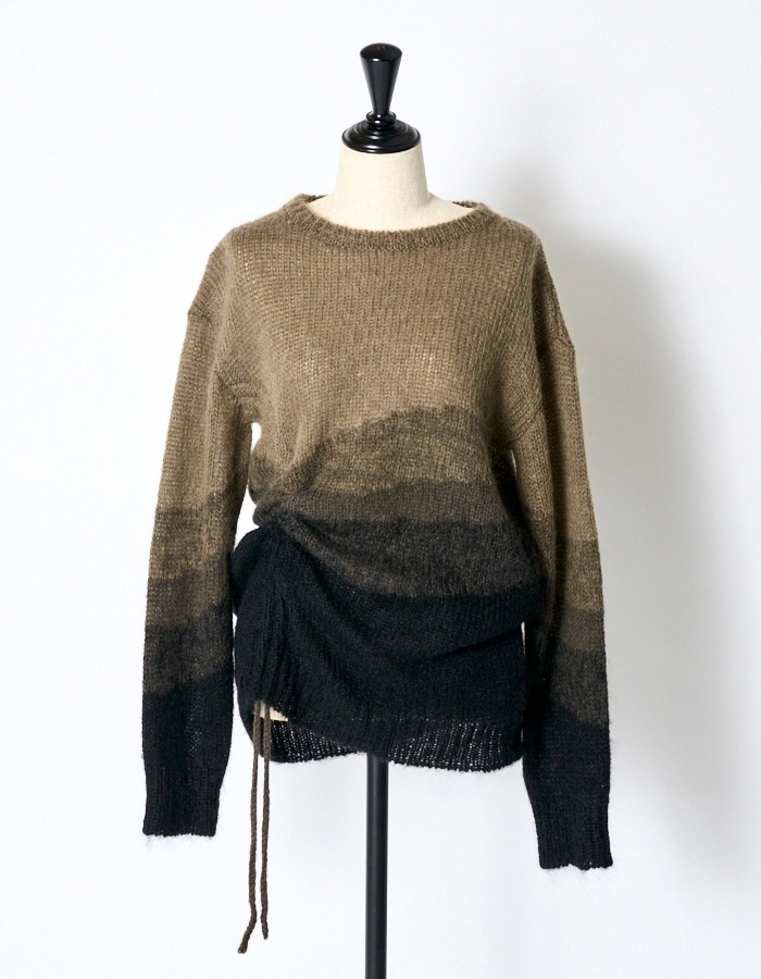 Gradation Shirring Knit / khaki