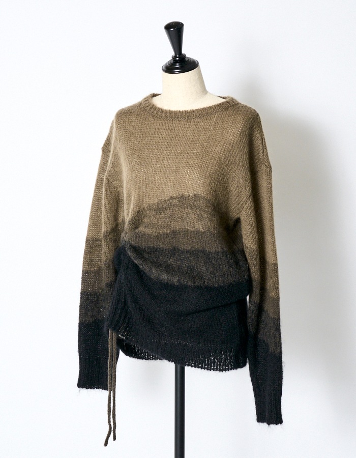 Gradation Shirring Knit / khaki