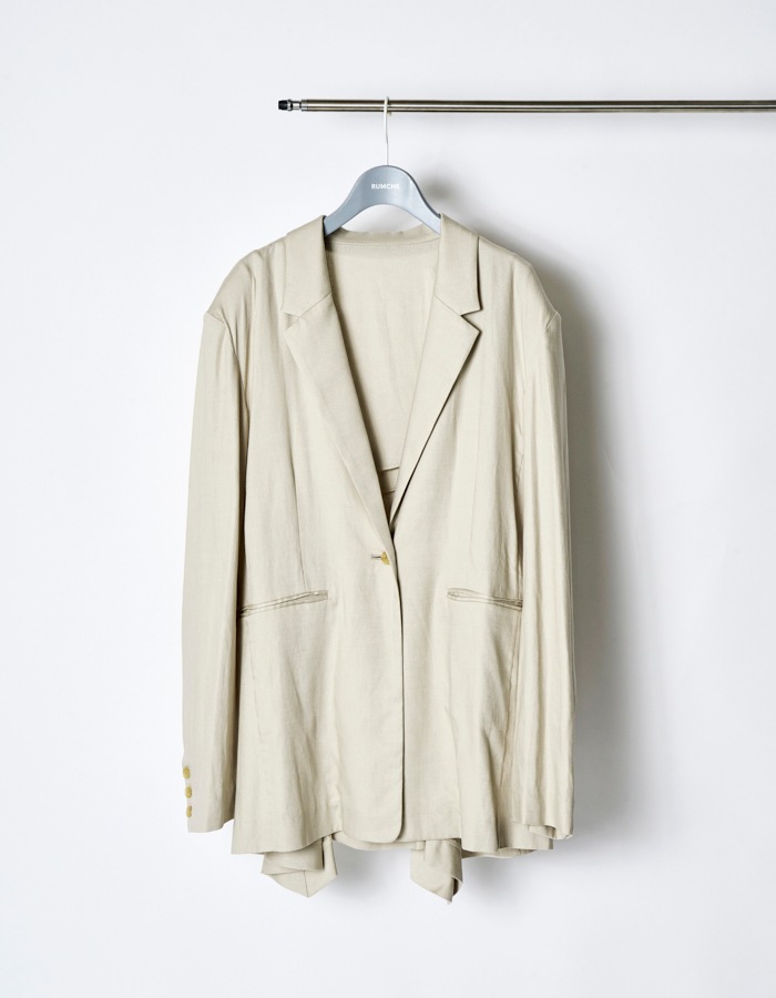 Layered Tuck Jacket / beige