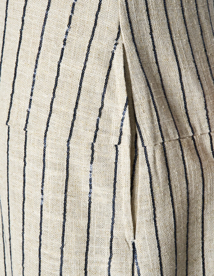 Spangled Stripe Dress / off white
