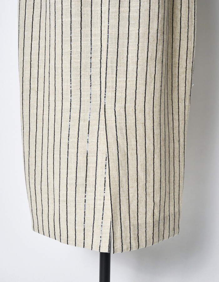 Spangled Stripe Dress / off white