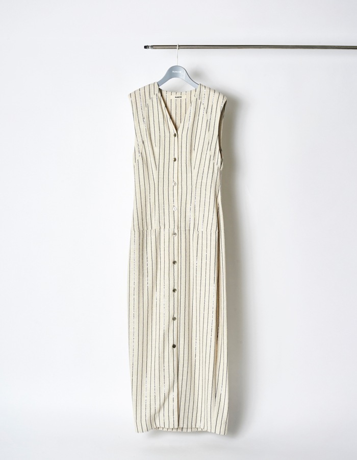 Spangled Stripe Dress / off white