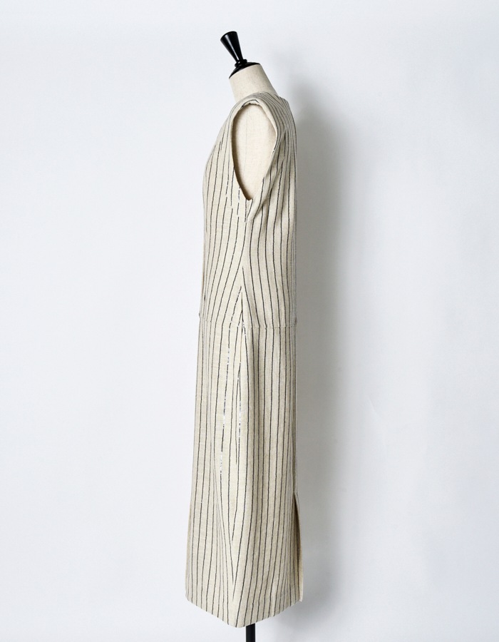 Spangled Stripe Dress / off white