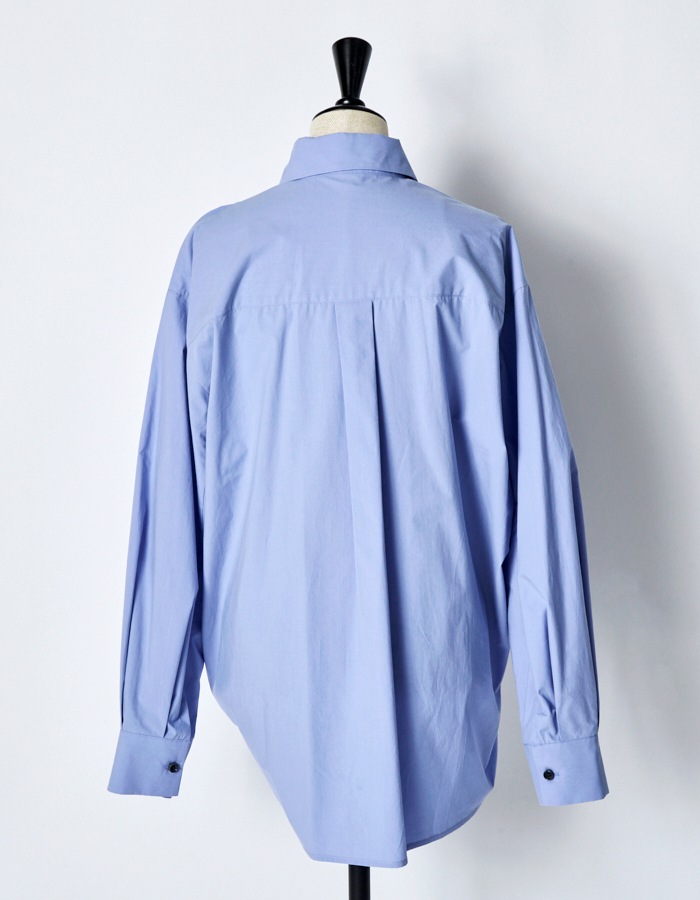 Cotton Layered Tuck Shirt / sax