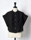 Half Moon Ruffle Short Blouse / black