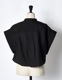 Half Moon Ruffle Short Blouse / black