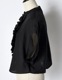 Half Moon Ruffle Short Blouse / black