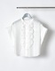 Half Moon Ruffle Short Blouse / white