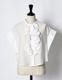 Half Moon Ruffle Short Blouse / white