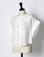 Half Moon Ruffle Short Blouse / white