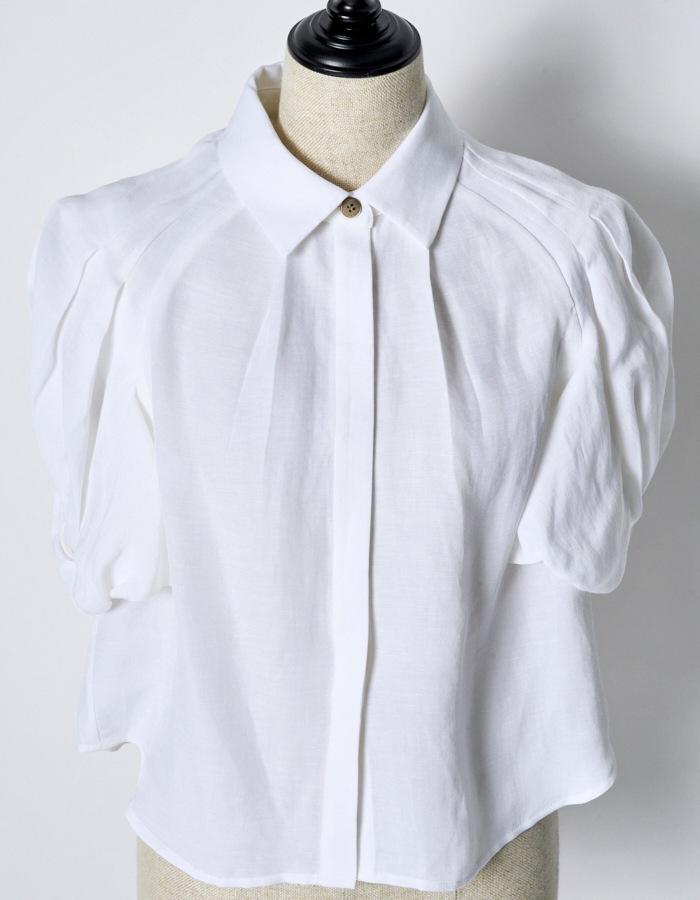 Ballon Sleeve Shirt / white