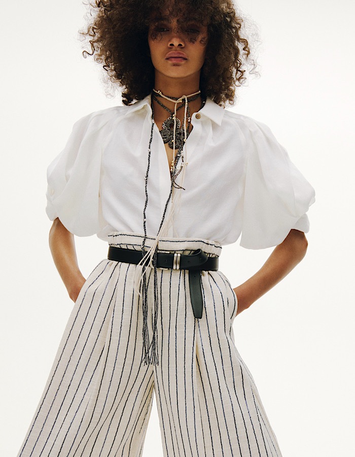Ballon Sleeve Shirt / white