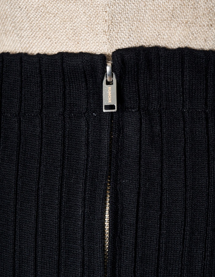 Knit Bonding Typewriter Skirt / white