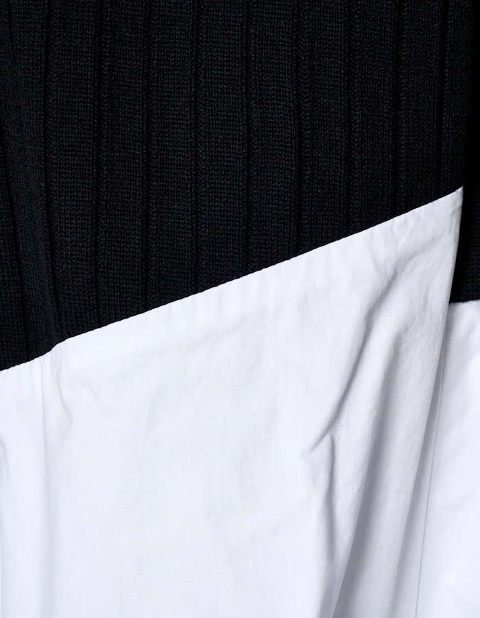 Knit Bonding Typewriter Skirt / white