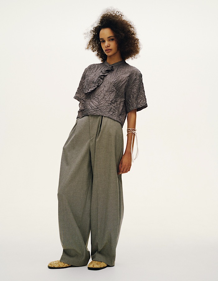 Catch Washer Cropped Tops / gray
