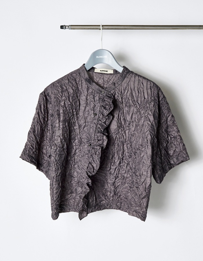 Catch Washer Cropped Tops / gray