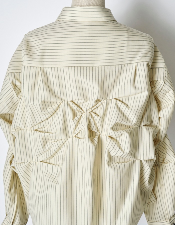 Snowflake Stripe Shirt / ivory